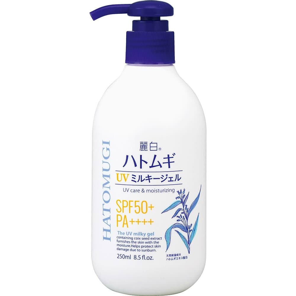 麗白 ハトムギ UVミルキージェル SPF50+ PA++++ ポンプタイプ 250ml 9個セット まとめ売り