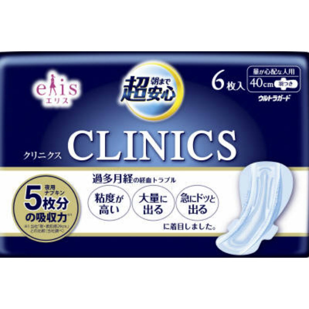 大王製紙 エリス クリニクス (量が心配な人用) 羽つき 6枚 7個セット まとめ売り