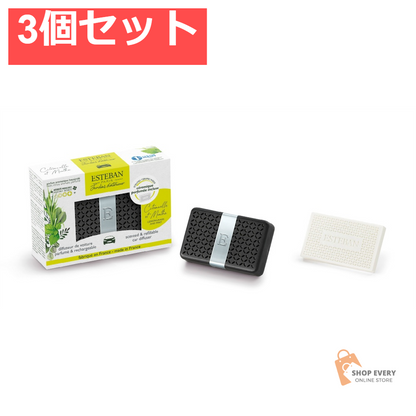 エステバン インテリアガーデンナチュール レモングラス＆ミント カーフレグランス 3個セット まとめ売り