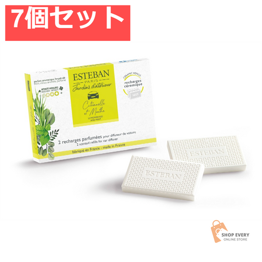 エステバン インテリアガーデンナチュール レモングラス＆ミント カーフレグランスリフィル 7個セット まとめ売り