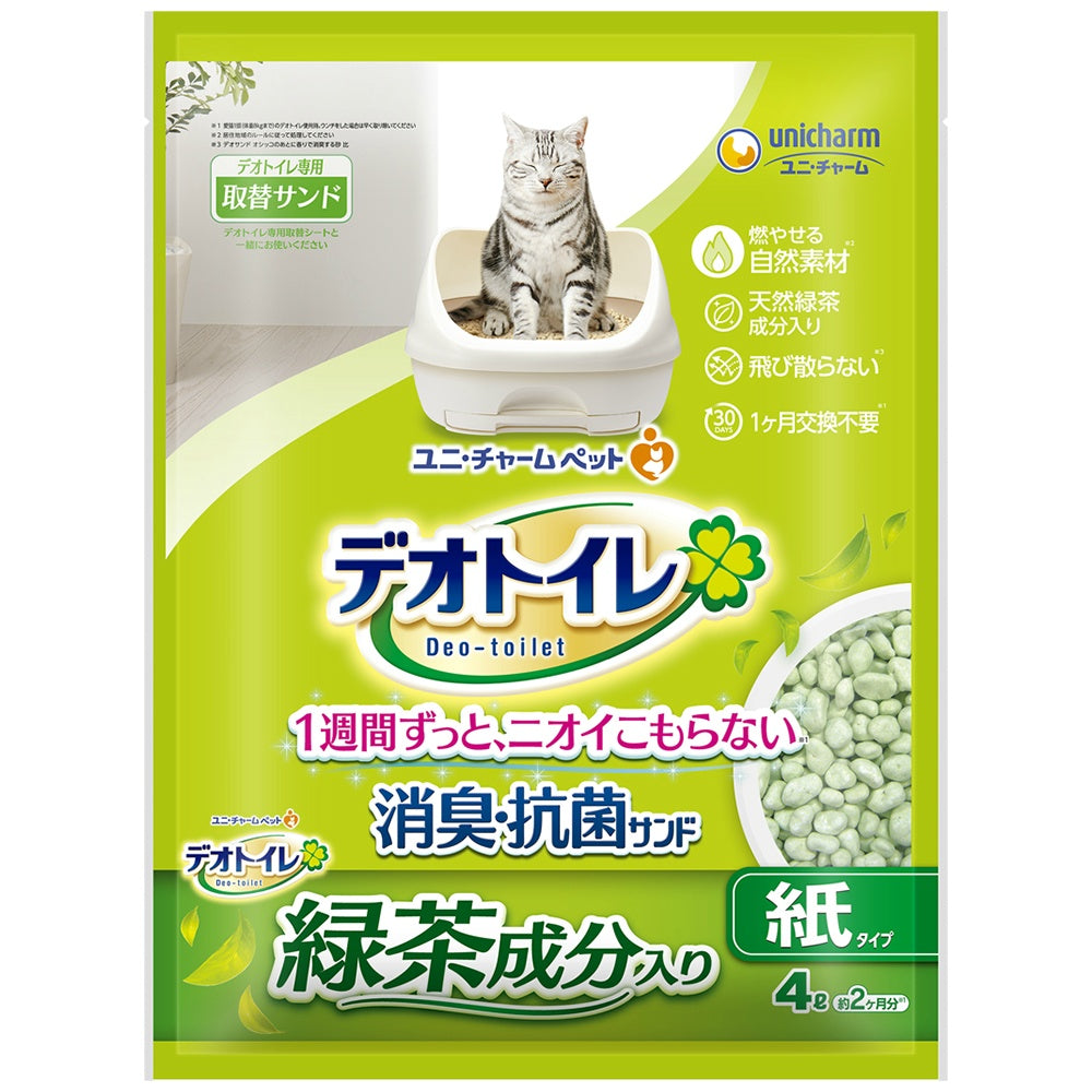 ユニ・チャーム デオトイレ 1週間消臭・抗菌 飛散らない緑茶成分入り 消臭サンド 4L