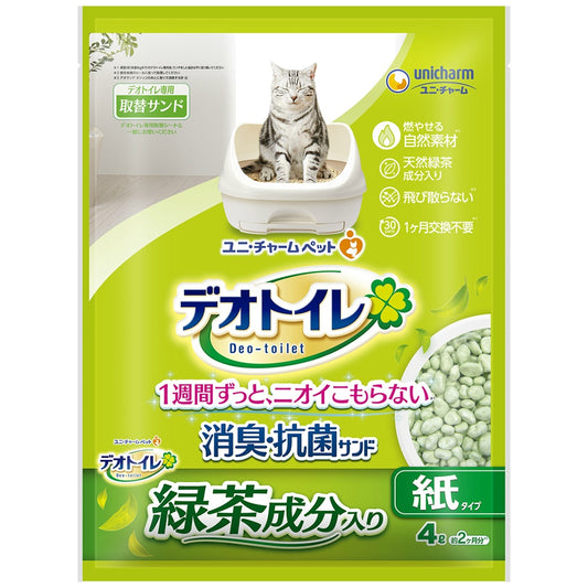 ユニ・チャーム デオトイレ 1週間消臭・抗菌 飛散らない緑茶成分入り 消臭サンド 4L