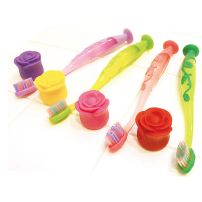 ピタット フロレス ローズ歯ブラシ 吸盤付 ブリリアントレッド 1本入 2個セット まとめ売り