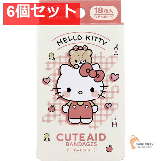 ハローキティ CUTE AID ばんそうこう 4 18枚入 6個セット まとめ売り