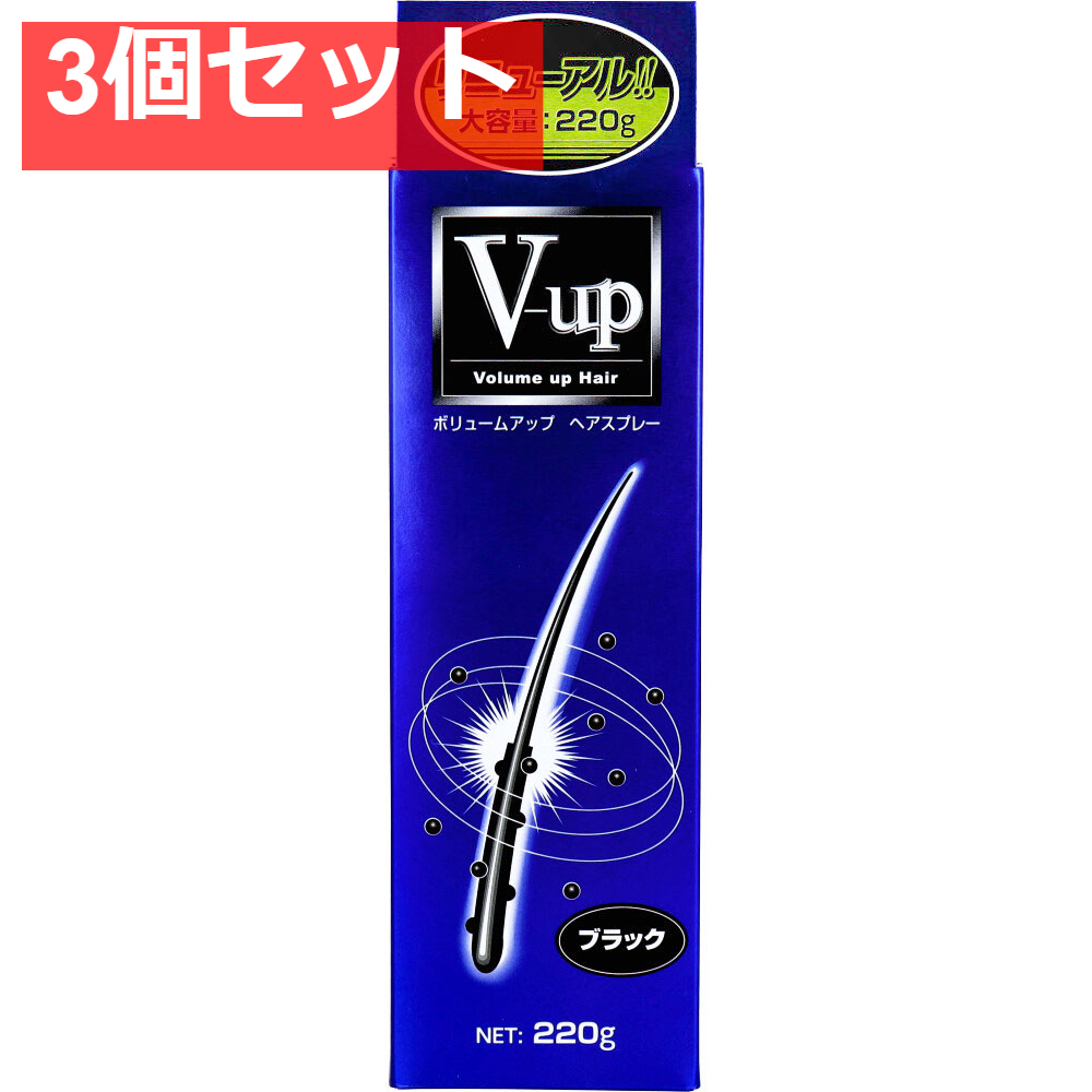 ボリュームアップ ヘアスプレー ブラック 220g 3個セット まとめ売り