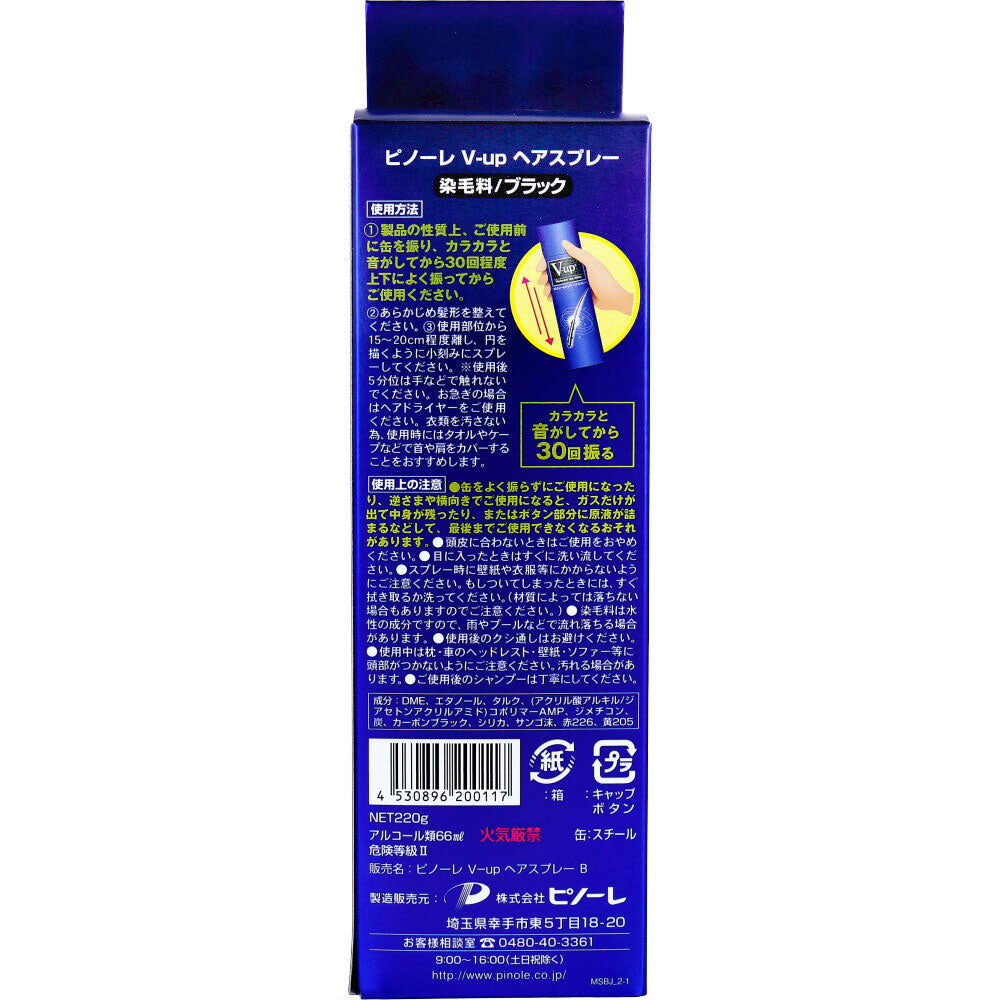 ボリュームアップ ヘアスプレー ブラック 220g 3個セット まとめ売り