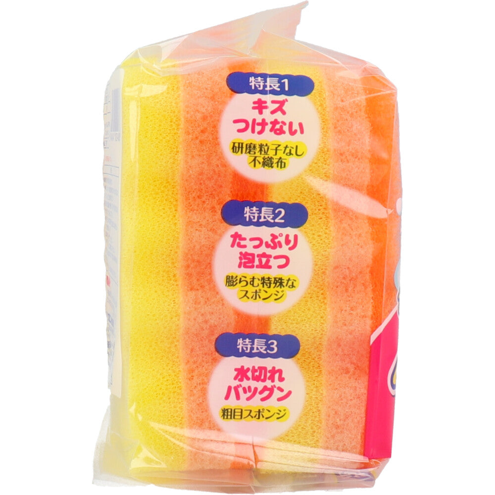 5個セット クリピカ 泡だすマジックキッチンスポンジ ソフトタイプ 4個セット