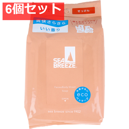 シーブリーズ フェイス＆ボディシート N せっけん 30枚入 6個セット まとめ売り