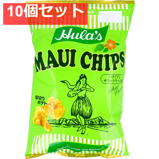 フラ印 マウイチップス ハワイアンサワークリーム味 125g 10個セット まとめ売り