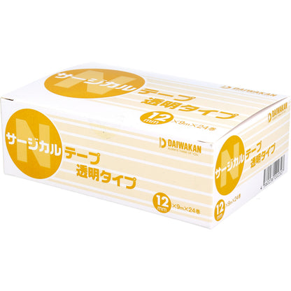 サージカルテープ 透明タイプ 12mm×9m×24巻入 2個セット まとめ売り