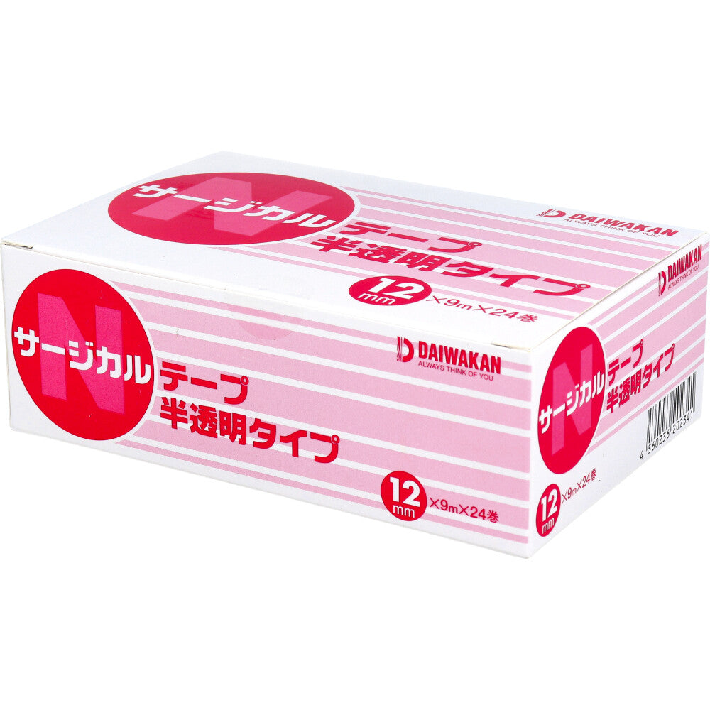 サージカルテープ 半透明タイプ 12mm×9m×24巻入