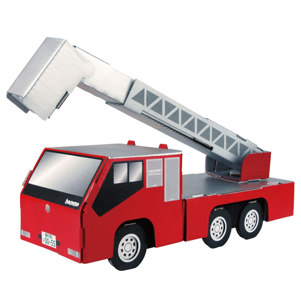 hacomo のりものシリーズ 消防車 ダンボール工作キット 7個セット まとめ売り