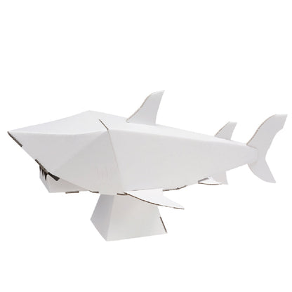 hacomo kids 水族館シリーズ サメ ダンボール工作キット 4個セット まとめ売り