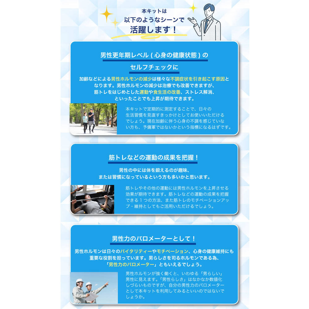 郵送検査キット テストステロン 3個セット まとめ売り