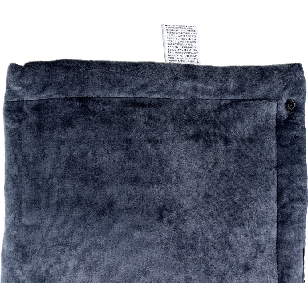 hokotto マイクロファイバー4WAYブランケット アルミ入 約80×125cm ブラック×スモーキーグレー