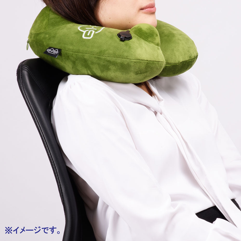 GI-AIR ポンプ式ネックピロー グラスグリーン NHC-015 1個入 8個セット まとめ売り