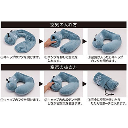 GI-AIR ポンプ式ネックピロー グラスグリーン NHC-015 1個入 8個セット まとめ売り