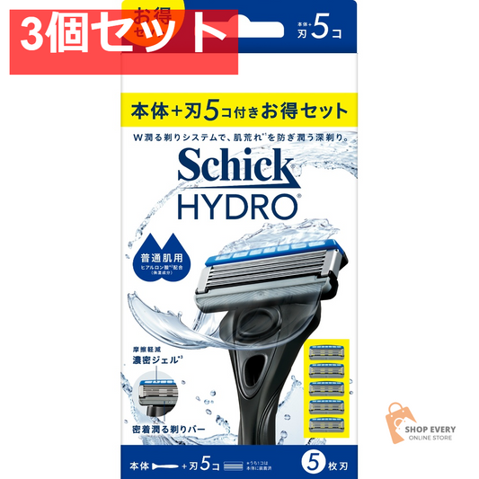 シック ハイドロ 普通肌 コンボパック（本体＋刃5コ） 3個セット まとめ売り