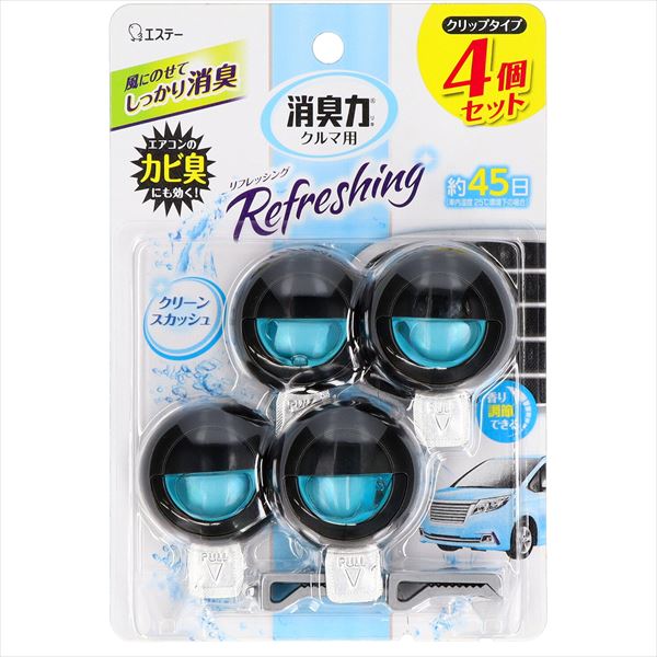 クルマの消臭力クリップタイプ4PCS12．8ML