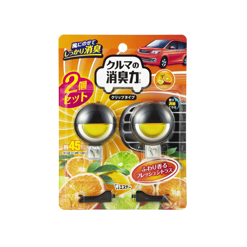クルマの消臭力 クリップタイプ 2P シトラス 車用 消臭芳香剤 6個セット まとめ売り