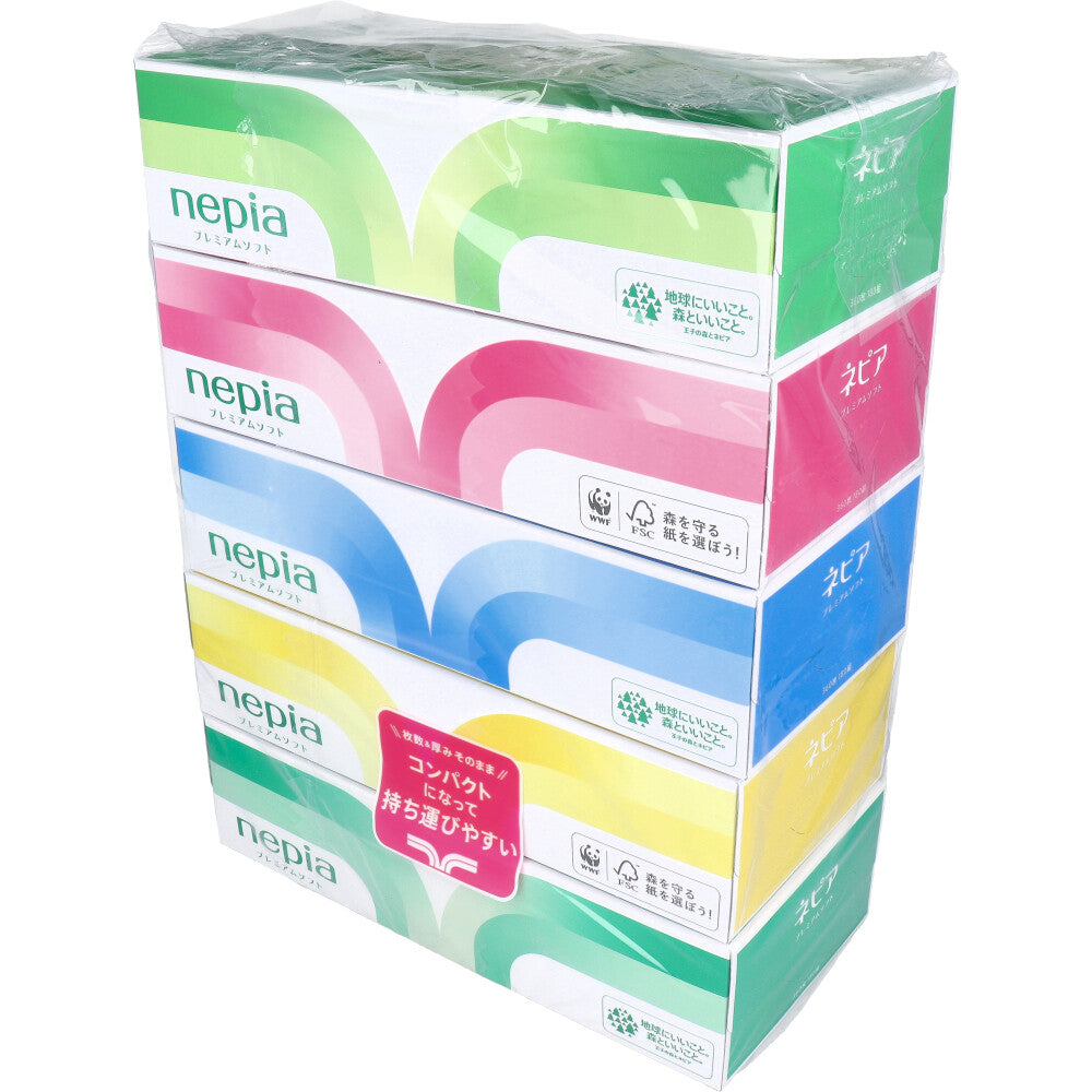 ネピア プレミアムソフト ティシュ 360枚(180組)×5個パック 3個セット まとめ売り