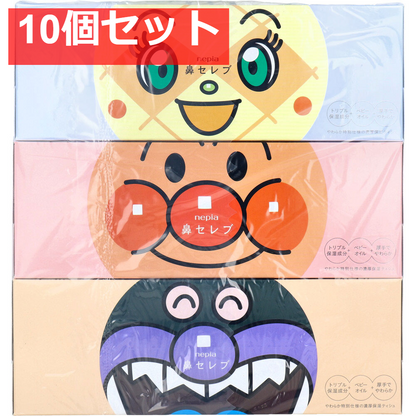 ネピア アンパンマン鼻セレブティシュ 360枚(180組)×3個 10個セット まとめ売り