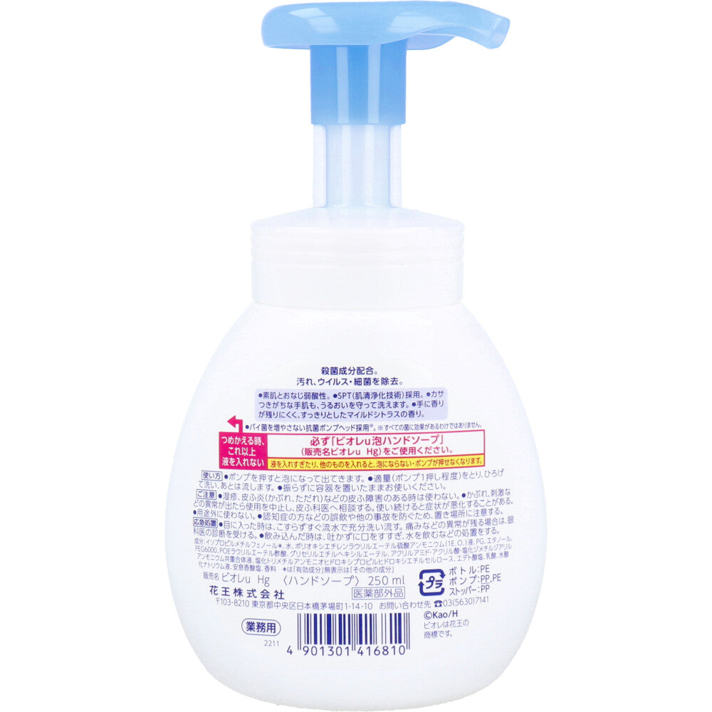 花王業務用 ビオレU 薬用 泡ハンドソープ マイルドシトラスの香り ポンプ 250mL 2個セット まとめ売り