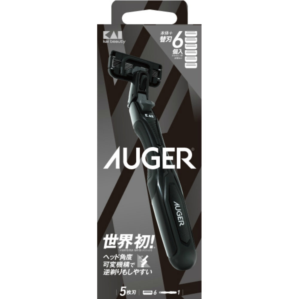 貝印 AUGER コンボパック ホルダー ＋ 替刃6個付 4個セット まとめ売り