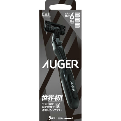 貝印 AUGER コンボパック ホルダー ＋ 替刃6個付 4個セット まとめ売り