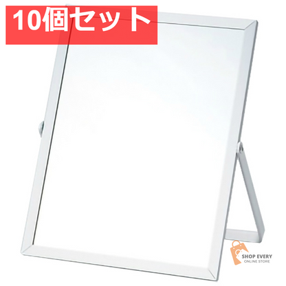 貝印 スタンドミラー 角型 M アルミシルバー 10個セット まとめ売り