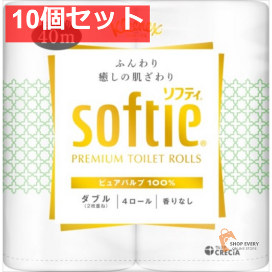 クリネックス ソフティ 4ロール ホワイト 10個セット まとめ売り