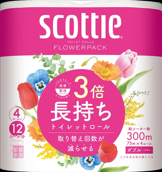 スコッティ フラワーパツク 3倍長持ち4ロール ダブル