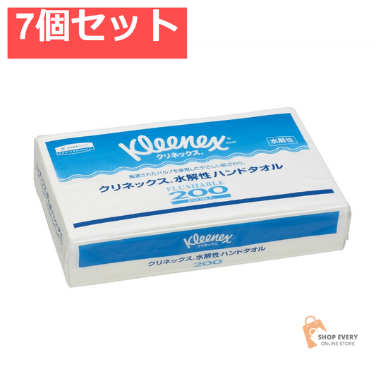 日本製紙クレシア クリネックス 水解性ハンドタオル 200 7個セット まとめ売り