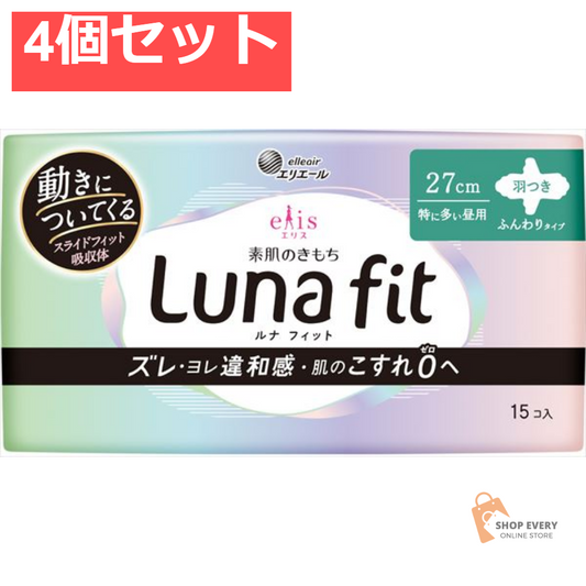 エリス 素肌のきもちルナフィット 羽つき 15枚 4個セット まとめ売り