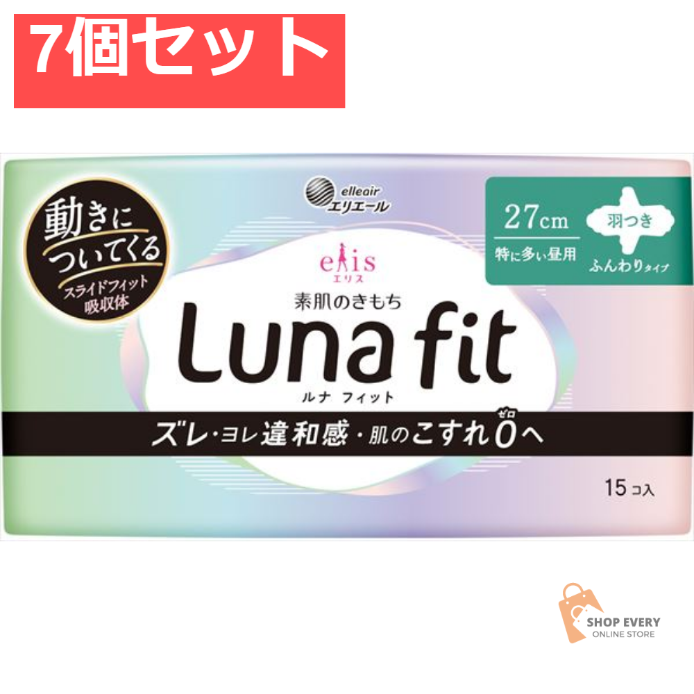 エリス 素肌のきもちルナフィット 羽つき 15枚 7個セット まとめ売り