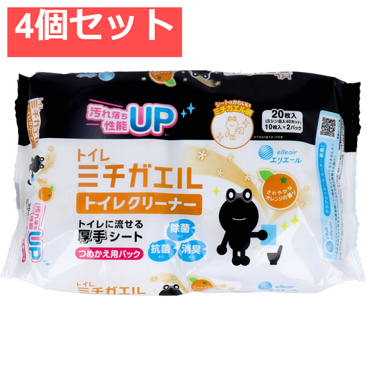エリエール ミチガエルトイレクリーナー 詰替用 20枚入 4個セット まとめ売り