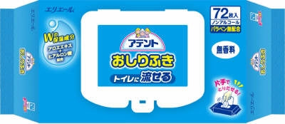 アテント 流せるおしりふき 無香料 72枚