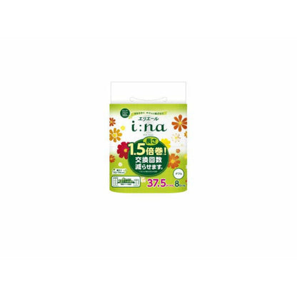 大王製紙 エリエール i:na（イーナ）トイレットティシュー 1.5倍巻 8ロール（ダブル） 2個セット まとめ売り