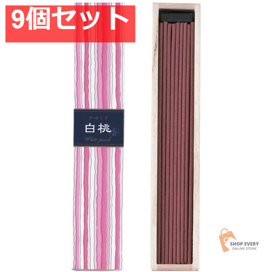 日本香堂 かゆらぎ スティック 白桃 40本 9個セット まとめ売り