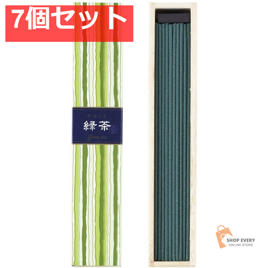 日本香堂 かゆらぎ スティック 緑茶 40本 7個セット まとめ売り
