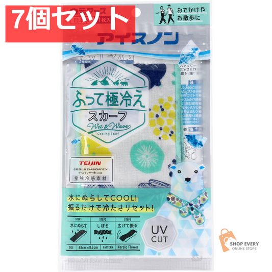 アイスノン ふって極冷え スカーフ ノルディックフラワー 1枚入 7個セット まとめ売り