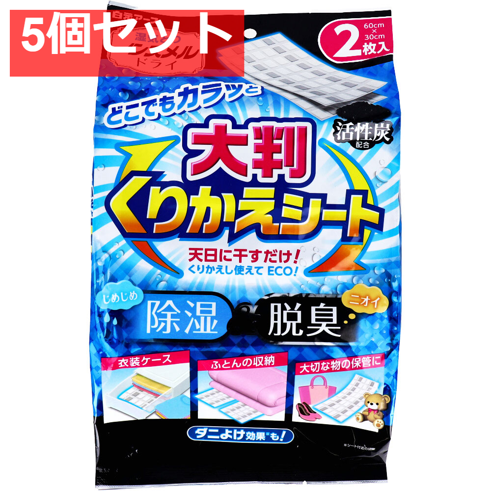 湿気とり ノンスメルドライ 大判くりかえシート 2枚入 5個セット まとめ売り