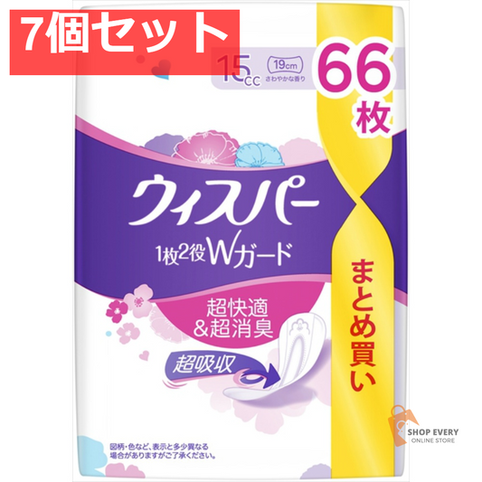 ウィスパーWガードおりもの＆水分ケア15CC66 7個セット まとめ売り