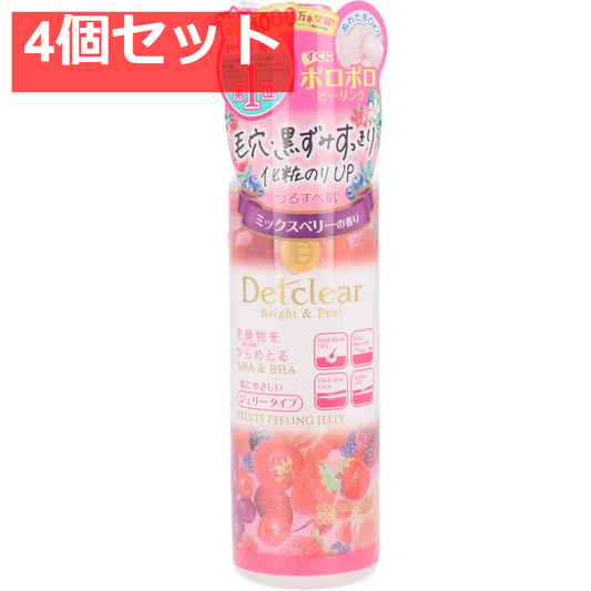 DETクリア ブライト＆ピール ピーリングジェリー ミックスベリーの香り 180mL 4個セット まとめ売り
