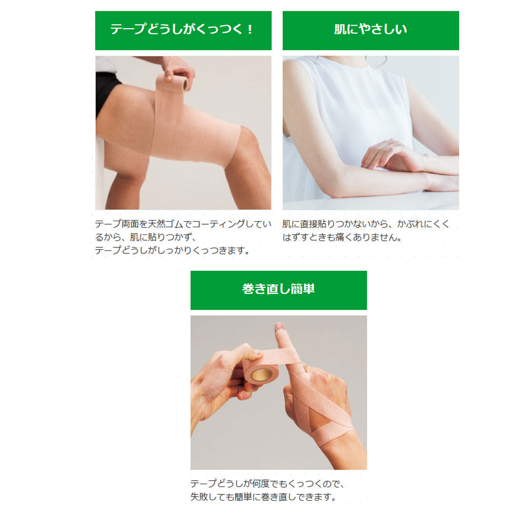 プロ・フィッツ くっつくテーピング 手首・ひじ用 37.5mm×約4.5m 1巻入 8個セット まとめ売り