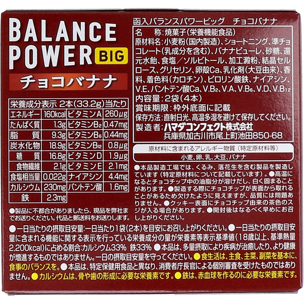 ヘルシークラブ バランスパワービッグ チョコバナナ 2袋(4本)入 10個セット まとめ売り