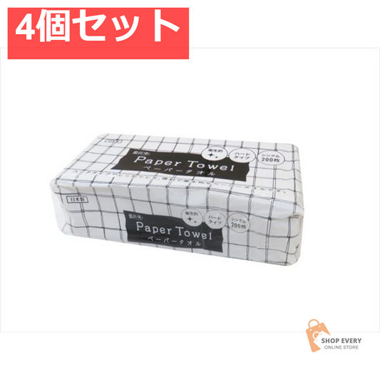 花束ペーパータオルハード1P 200枚 4個セット まとめ売り