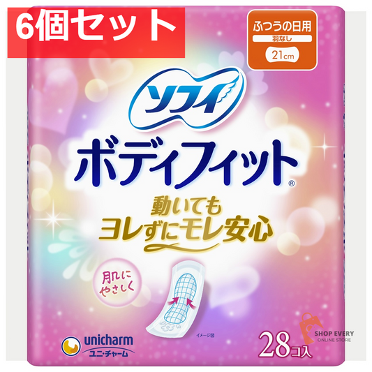 ユニ・チャーム ソフィ ボディフィット 羽なし 28枚 6個セット まとめ売り
