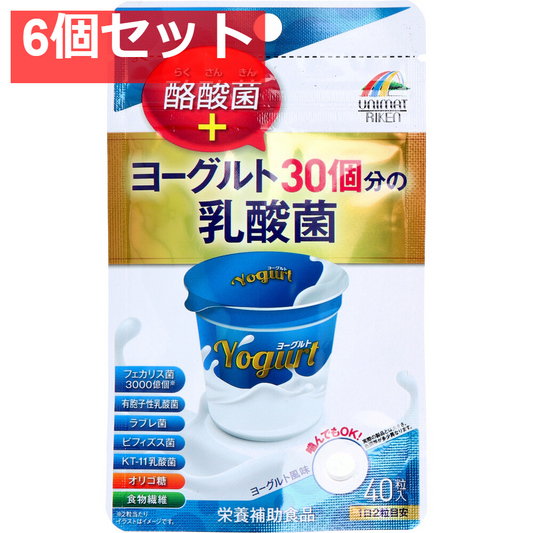 ヨーグルト30個分の乳酸菌+酪酸菌 200mg×40粒 6個セット まとめ売り