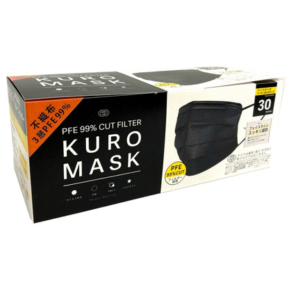 不織布 黒マスク 30枚 4個セット まとめ売り